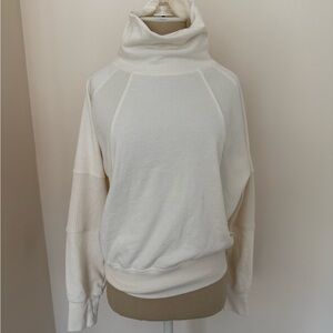 Women's Cream Turtleneck lightweight sweatshirt